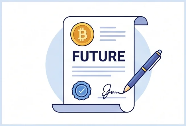 Futures contract illustration — a signed agreement representing perpetual futures trading